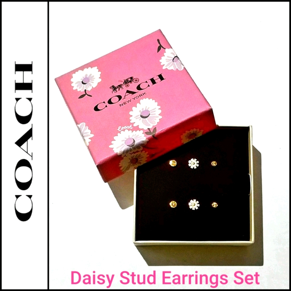 💯Authentic Coach Daisy Stud Earrings Set C2754